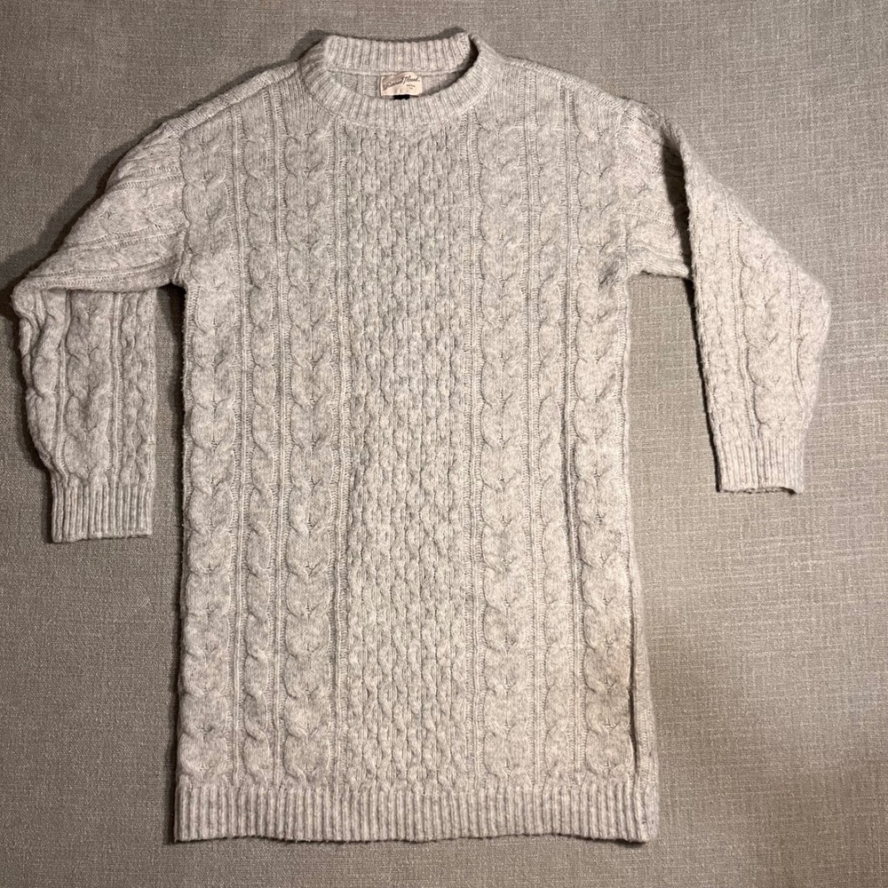 Universal Thread Women Cable Knit Sweater‎ Dress Light Gray XS